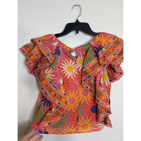 FARM Rio Colorful Floral Ruffle Blouse - Picture 7 of 9